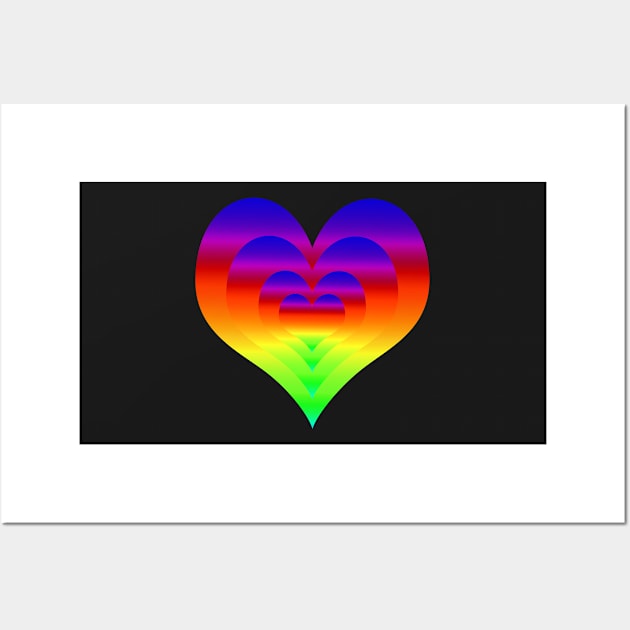 Rainbow Gradient Nested Hearts color pallet 2 Wall Art by Klssaginaw